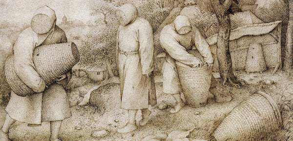 Painting of Medieval beekeeping