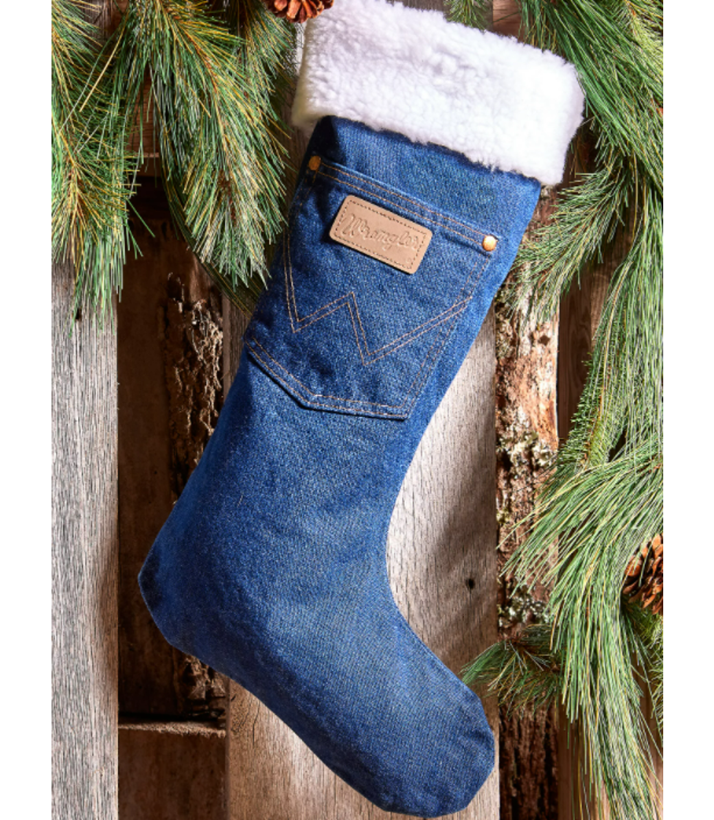 Sherpa Denim Christmas Stocking | Dixie's