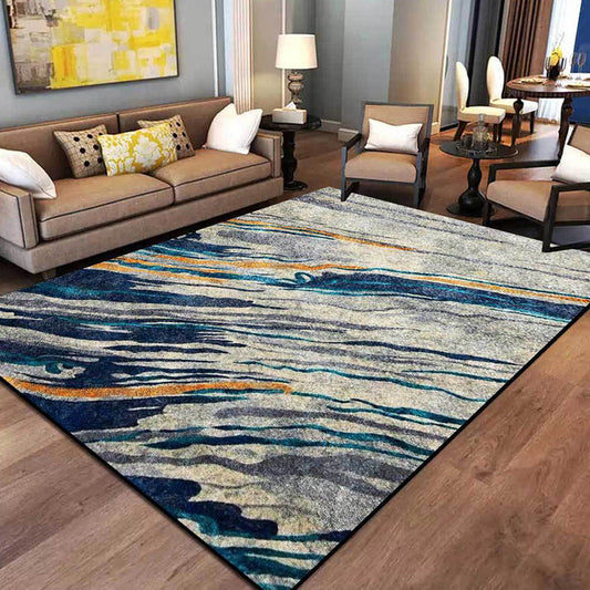 Creative Abstract Rug Multicolor Industrial Rug Polyester Pet Friendly  Non-Slip Backing Washable Area Rug for Living Room - Clearhalo