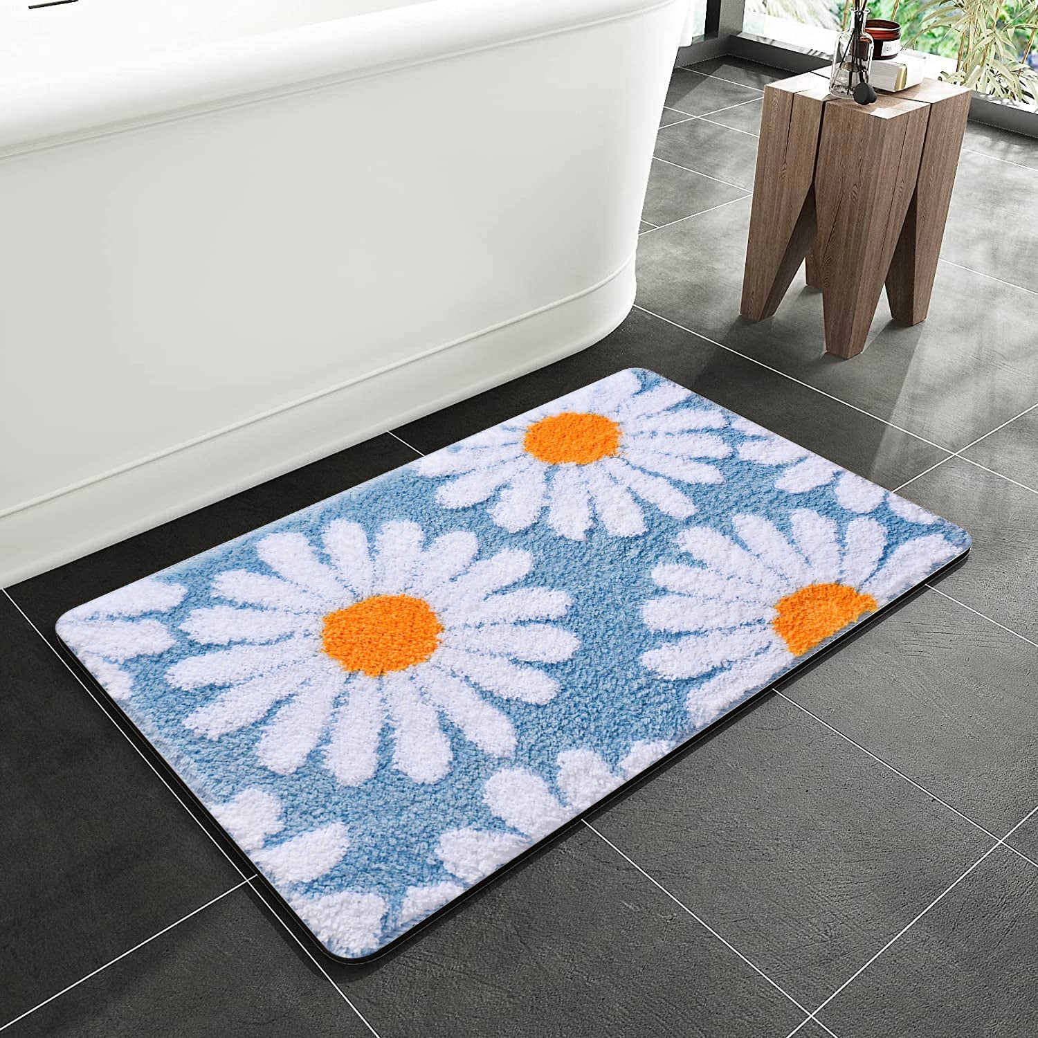 flowered bathroom rugs