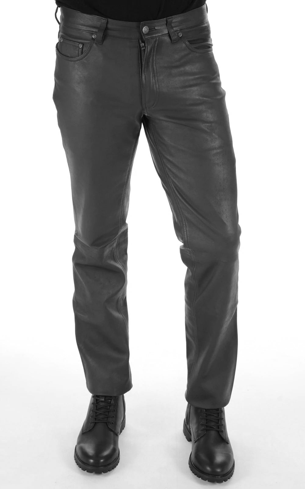 Jad Mens Leather Pants  Black – Cuir Dimitri