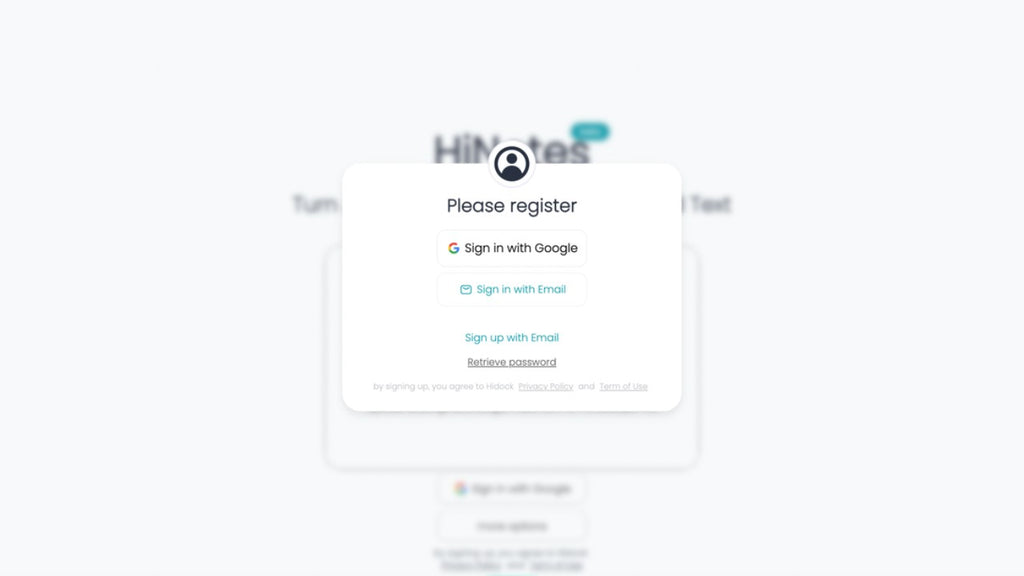 Register HiNotes account