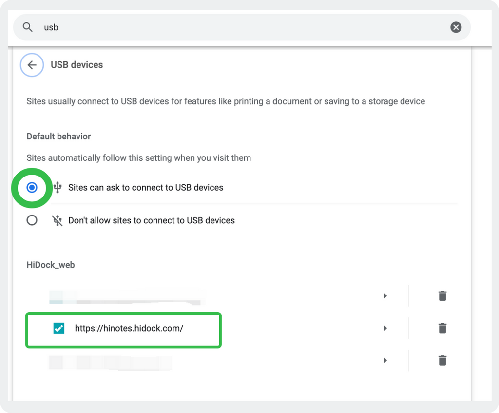 Enable the USB access and then you can connect HiDock H1