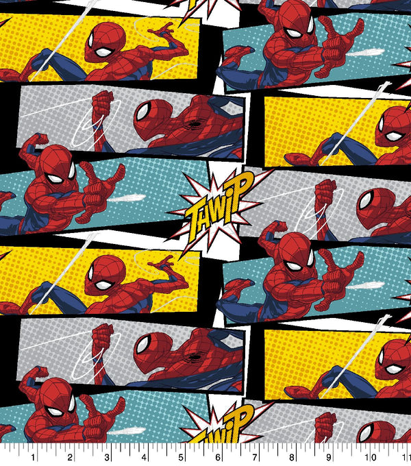 Springs Creative Marvel Avengers Spider-Man Spider Sense Red/Black 100%  Cotton Fabric by The Yard