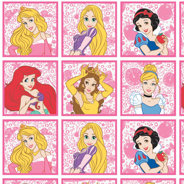 Disney Princess Fabric Disney Princesses Sketched in Pink - Etsy