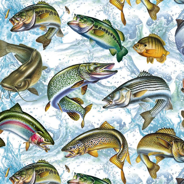 Gone Fishing Fabric by the yard