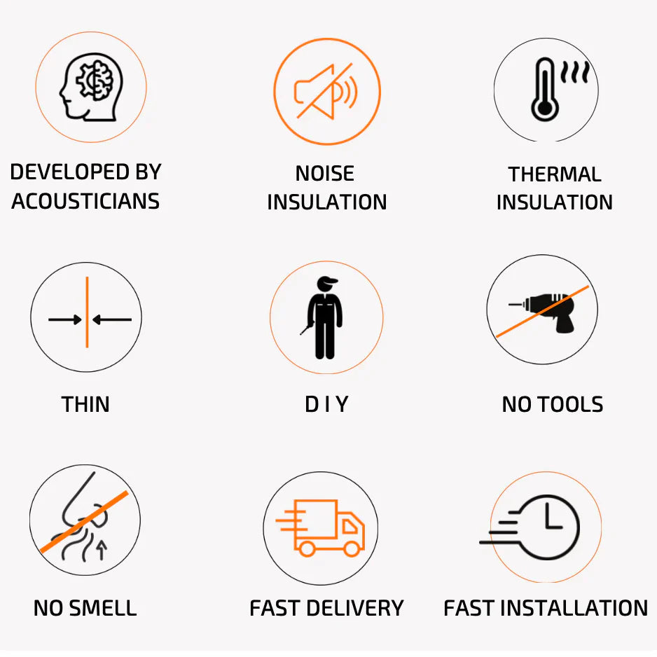 DECIBOARD thin and effective soundproofing panel mobile