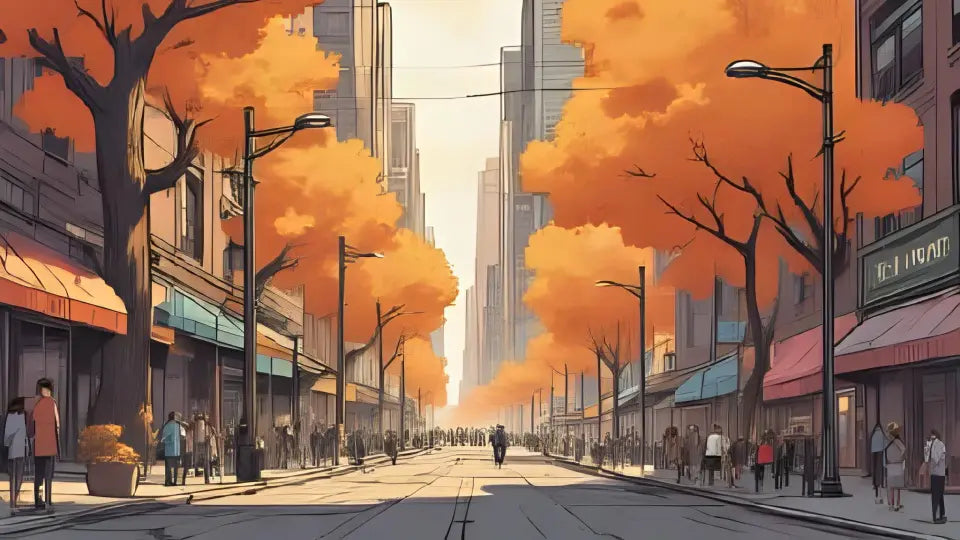 loud boulevard in autumn