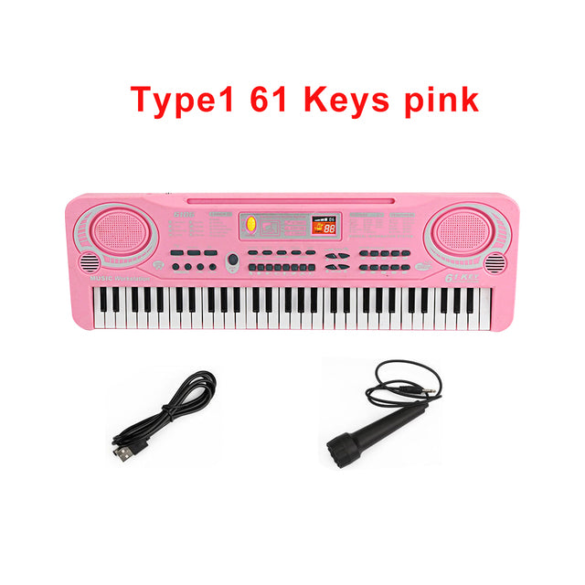 61 Keys  Keyboard Piano Kids Gift with Microphone for Children