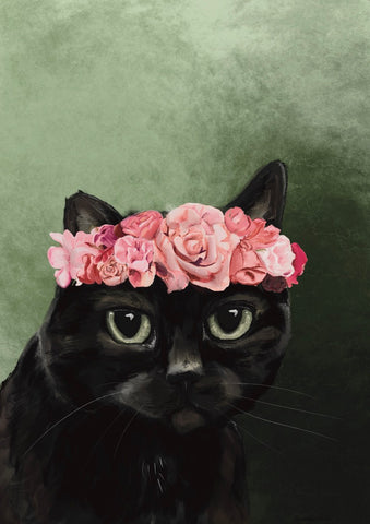 Cat in a flower crown