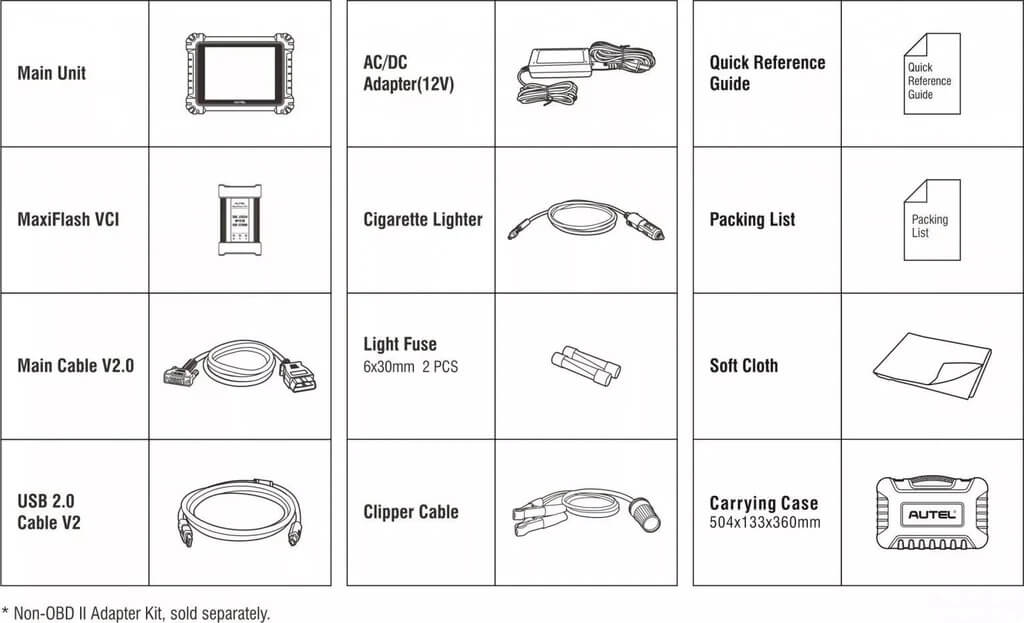 Autel MaxiSys MS909EV Box Contains By ABKEYS