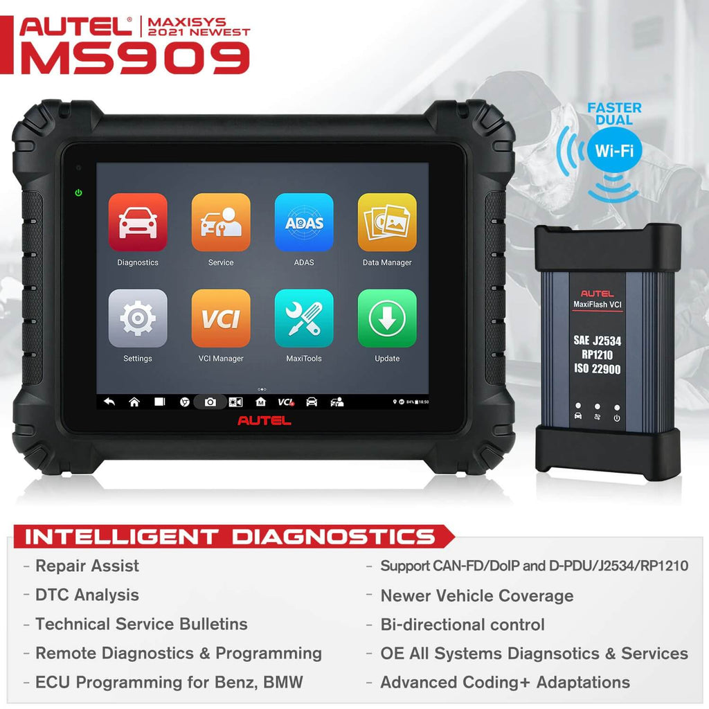 Autel MaxiSys MS909 Diagnostic Device Features By ABKEYS