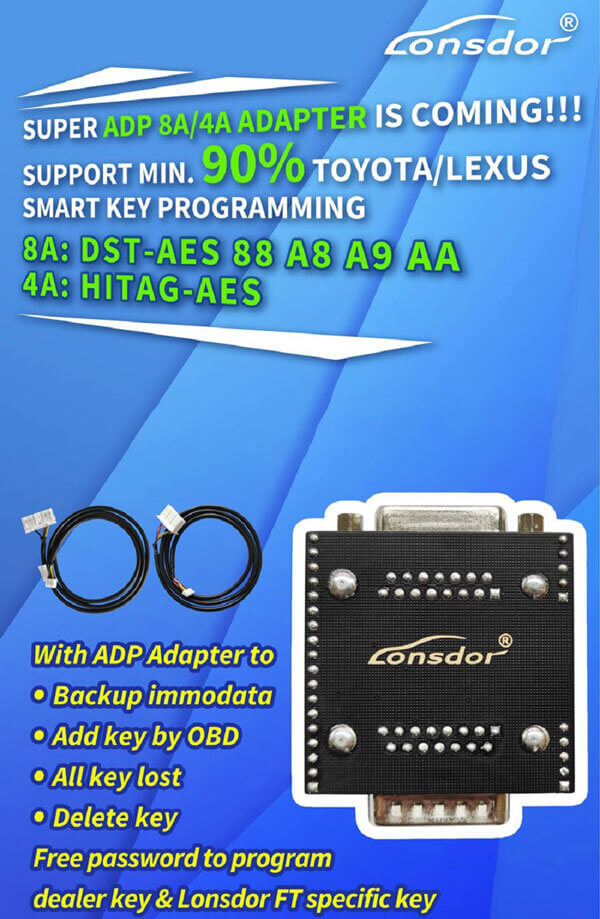 Funções do Adaptador ADP-25 Lonsdor por ABKEYS