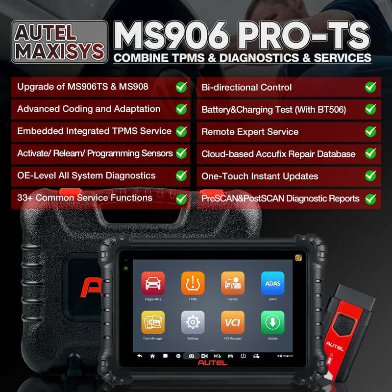 Autel MaxiSys MS906 Pro-TS Diagnostic Tool Features By ABKEYS
