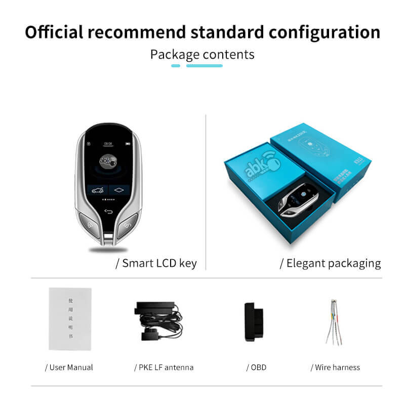 Universal LCD Smart Key Fob With PKE Antenna Box Contains By ABKEYS