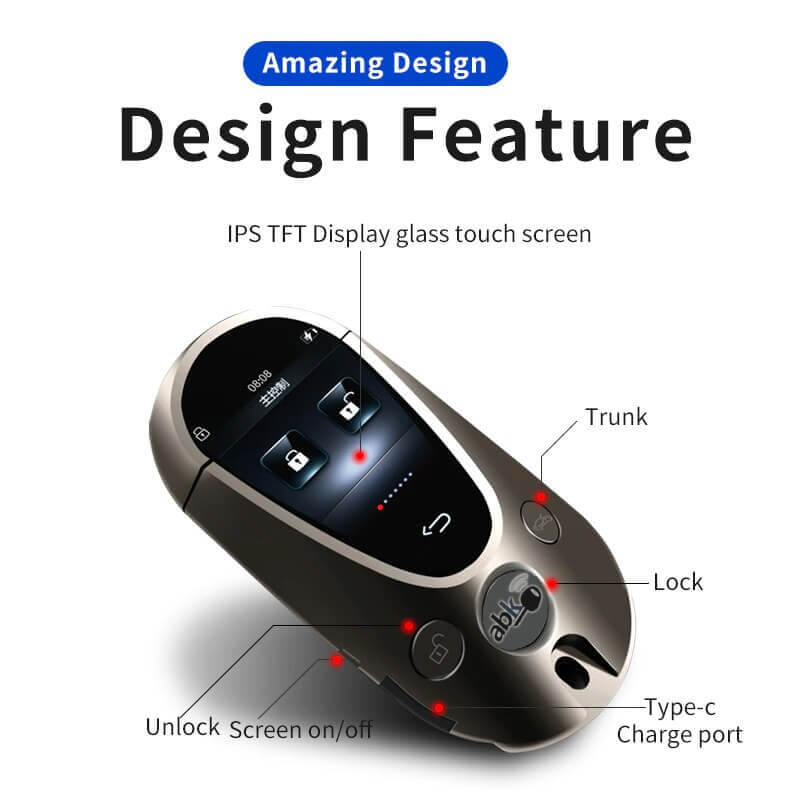 Universal LCD Smart key Fob With PKE Antenna Design Features By ABKEYS