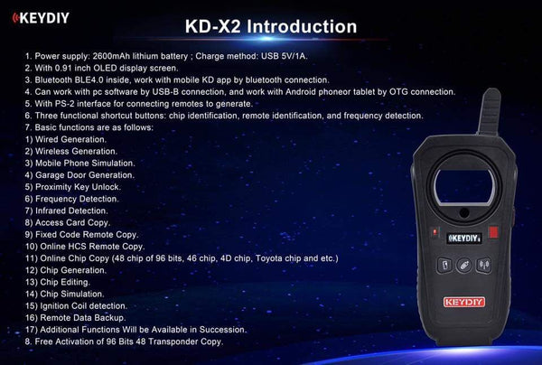 KD-X2 Machine à cloner et générer clés de voitures KEYDIY