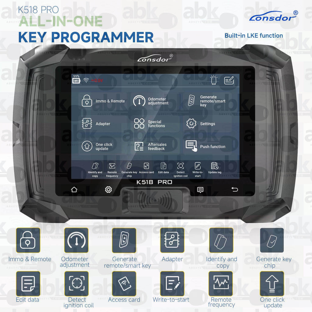 Recursos principais do programador Lonsdor K518 Pro da ABKEYS