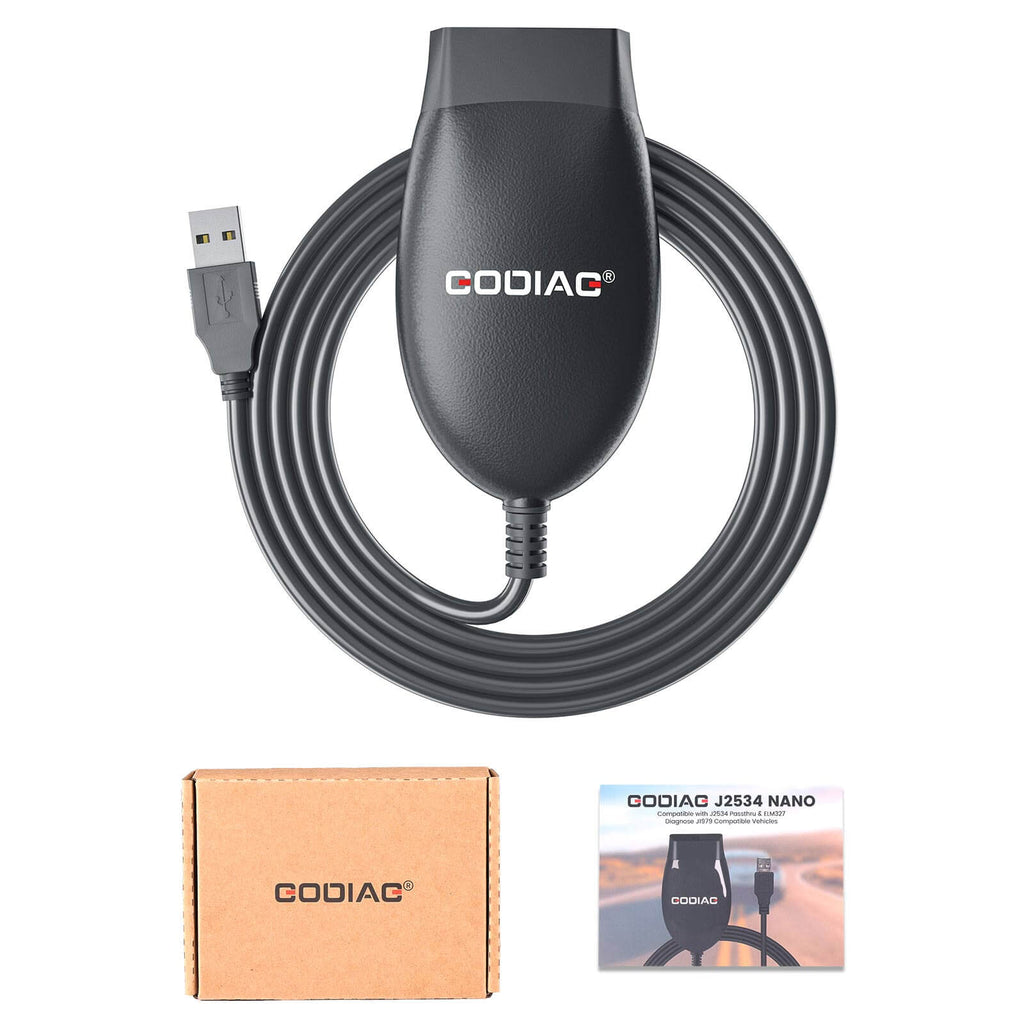 Contenido de la caja de cable de paso GODIAG J2534 de ABKEYS