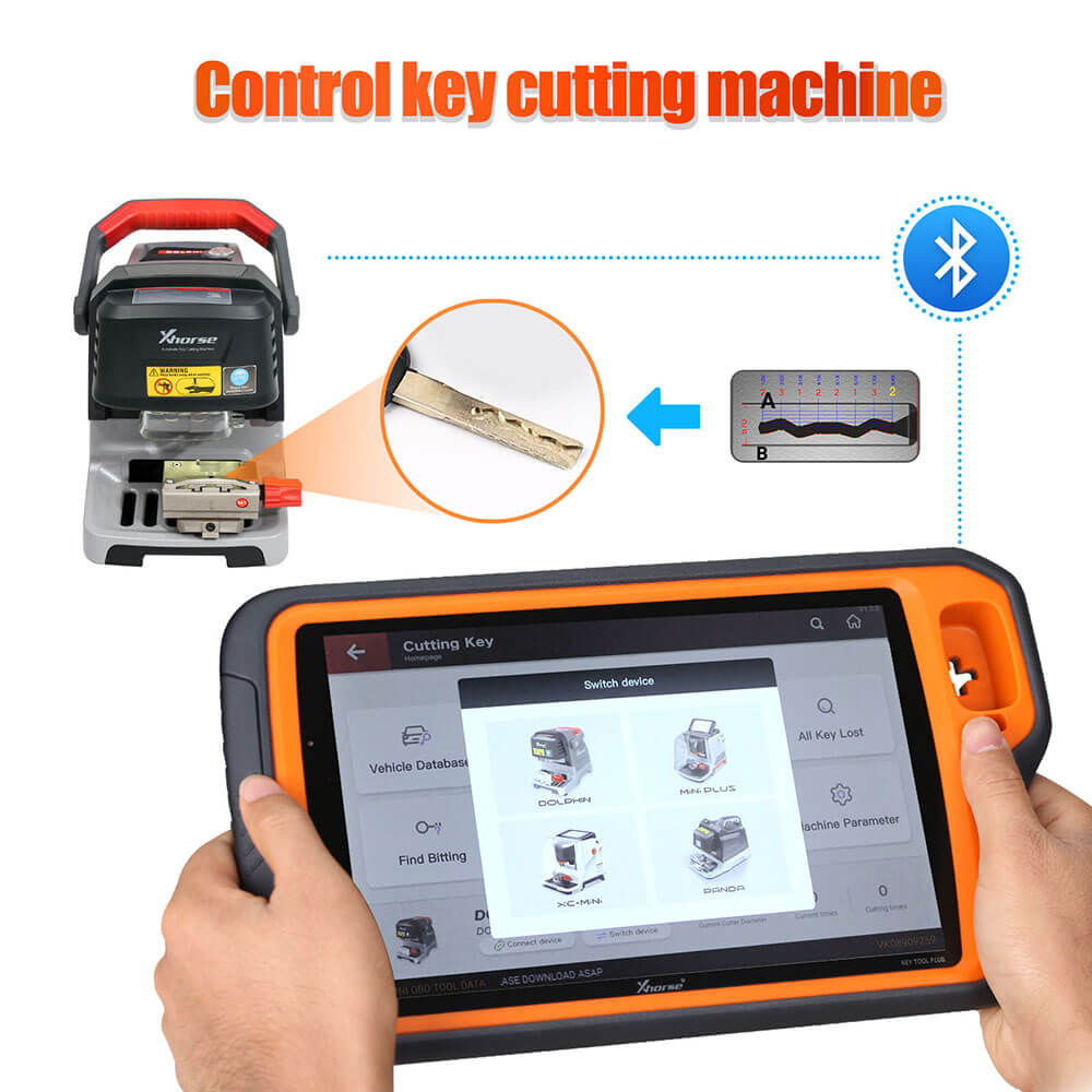 Detalles de control de la máquina cortadora de llaves Xhorse VVDI Key Tool Plus por ABKEYS