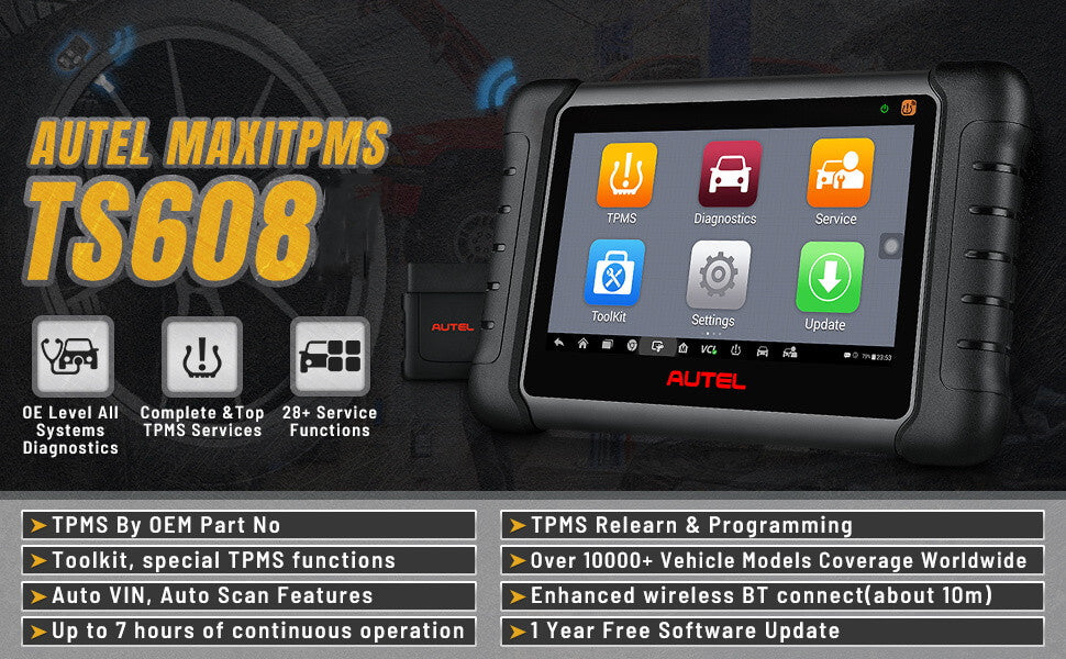 Caractéristiques du programmeur Autel Maxi TPMS TS608 par ABKEYS