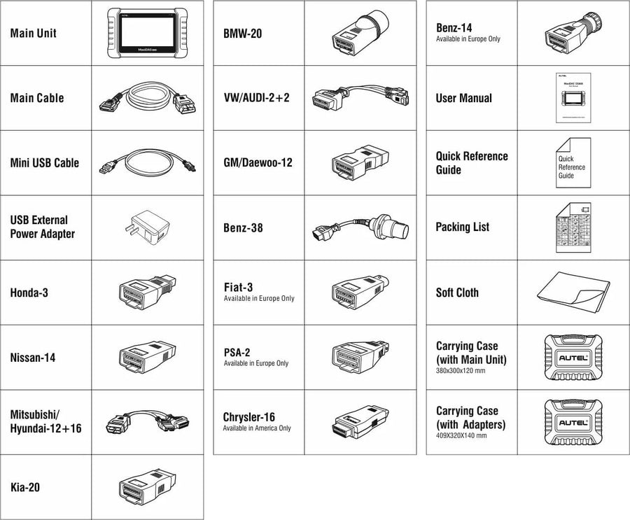 Autel MaxiDAS DS808 Diagnostic Tool Box Contains