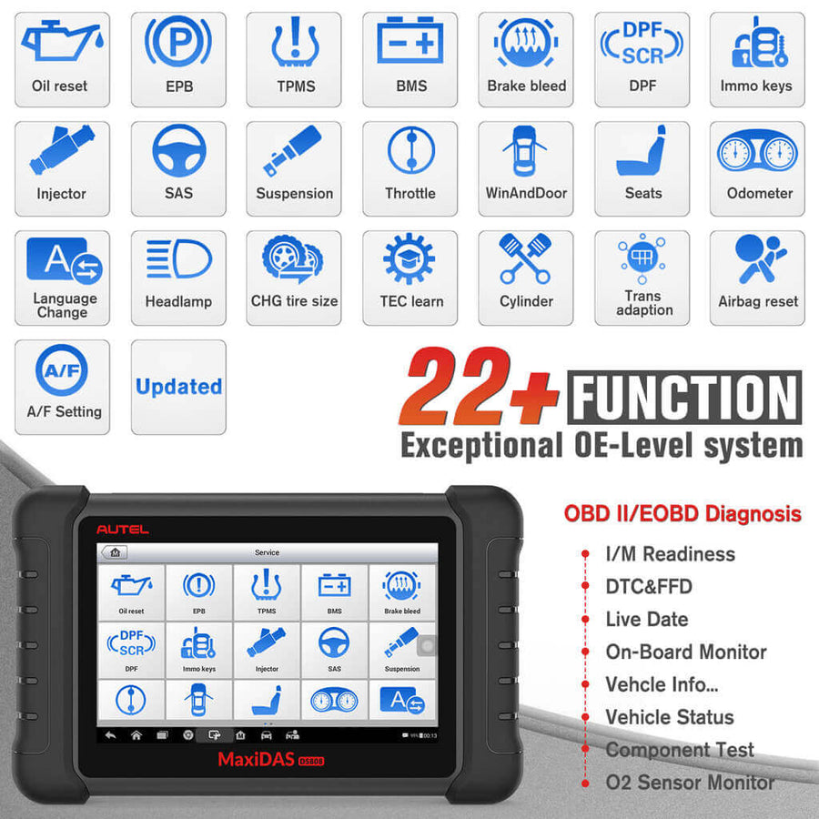 Caractéristiques de l'outil de diagnostic Autel MaxiDAS DS808 par ABKEYS