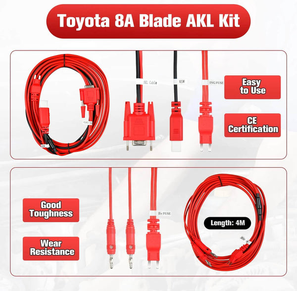 Recursos do cabo chave laminado Autel Toyota 8A da ABKEYS