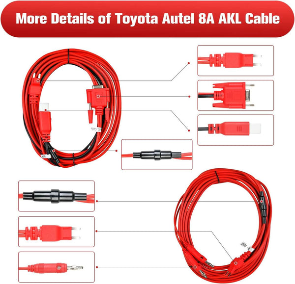 Autel Toyota 8A Toutes les clés perdues Détails du câble par ABKEYS