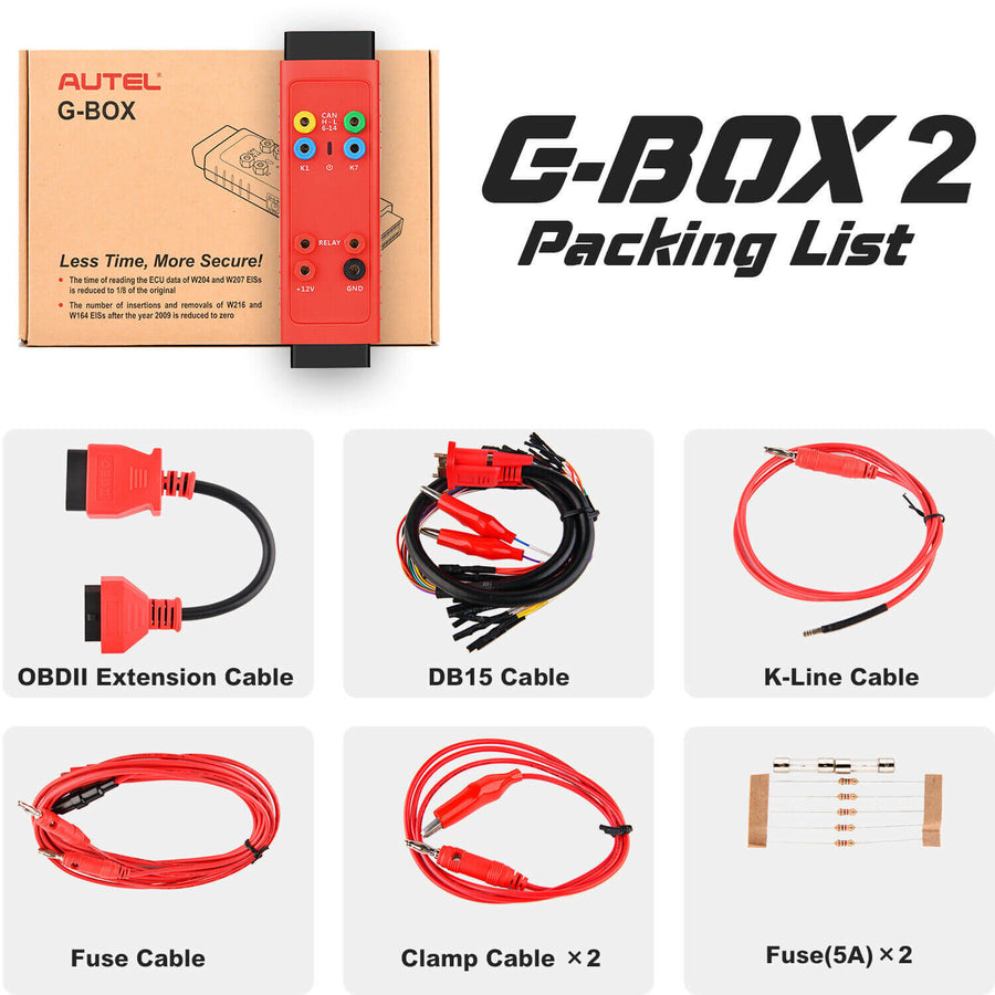A caixa do conjunto de adaptadores Autel G-Box 2 contém por ABKEYS