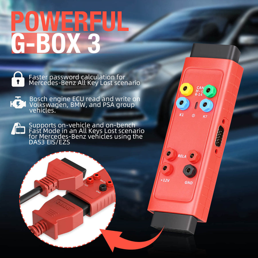 Principais recursos do adaptador Autel G-Box3 da ABKEYS