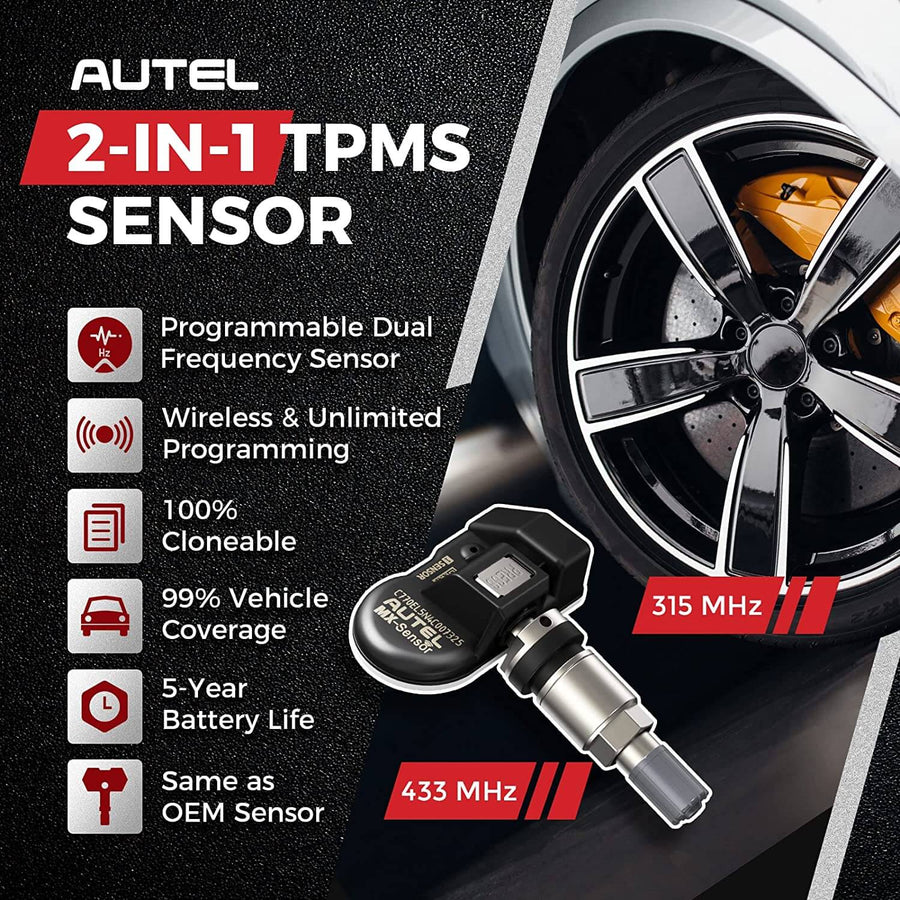 Características del sensor Autel MX TPMS de ABKEYS