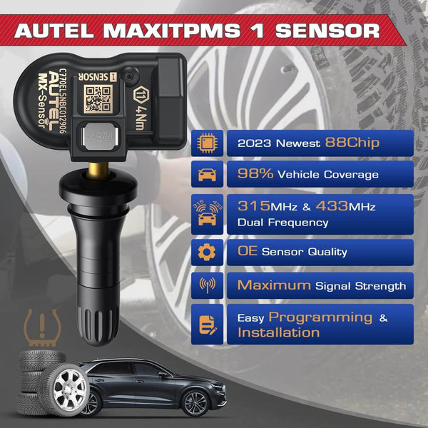 Recursos do sensor TPMS da válvula de borracha Autel MX da ABKEYS