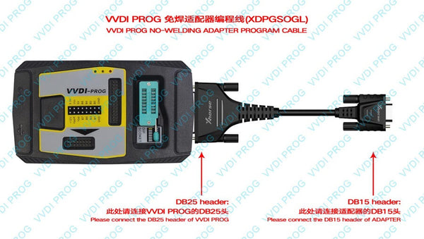 Como conectar o adaptador sem solda Xhorse XDNP11 CAS3 ao Xhorse VVDI Prog da ABKEYS