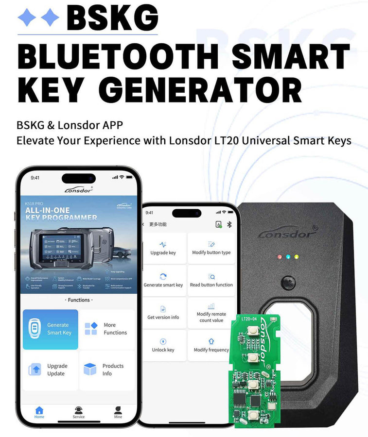 Função de gerador de chave inteligente Bluetooth Lonsdor BSKG por ABKEYS