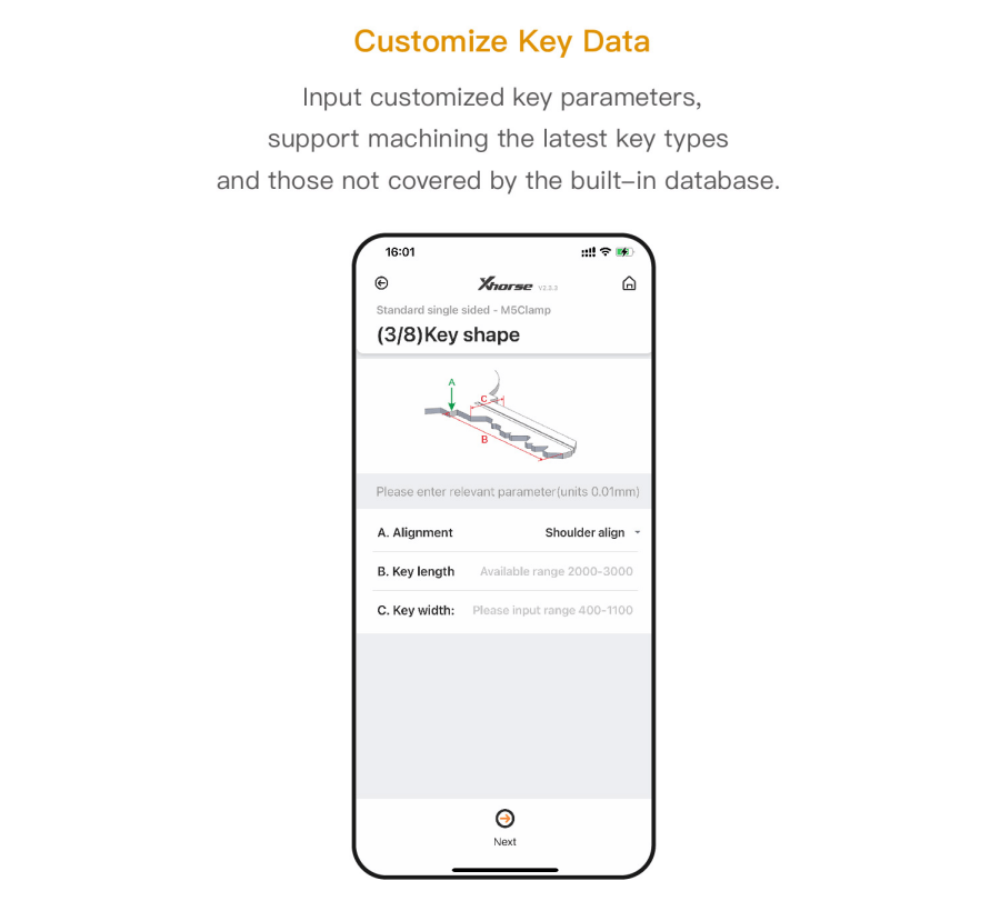 Xhorse Condor XC-Mini Plus II Auto Key Cutting Machine Customize Key Data By ABKEYS