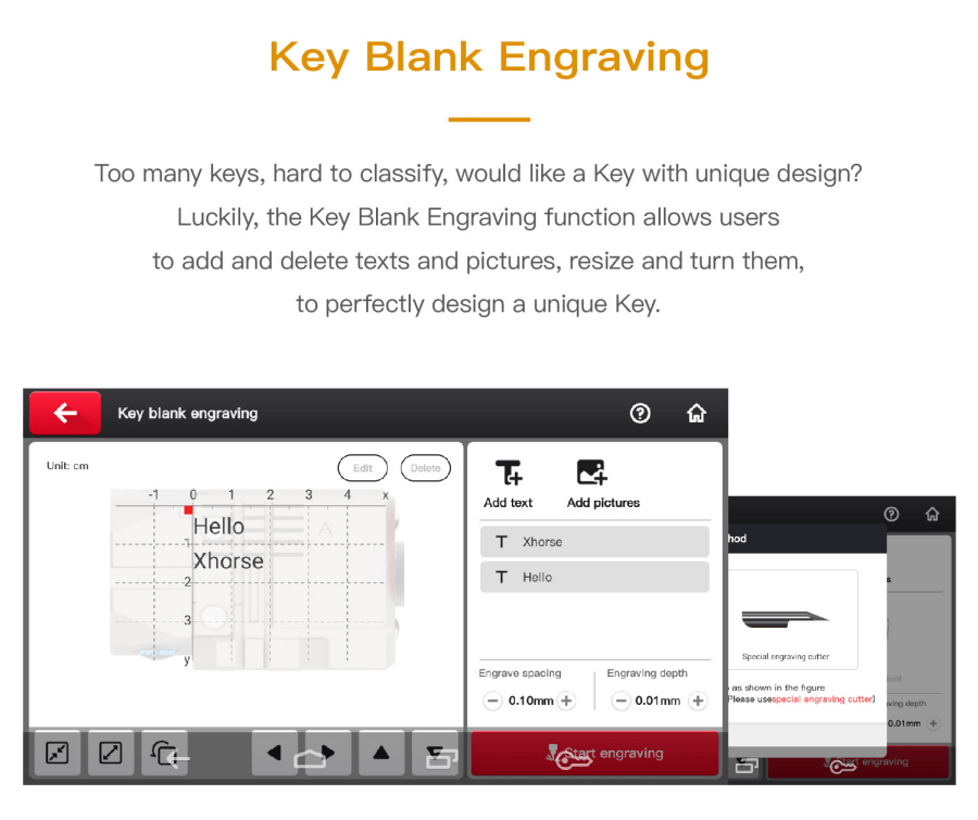 Xhorse Condor XC-Mini Plus II Auto Key Cutting Machine Key Blank Engraving By ABKEYS