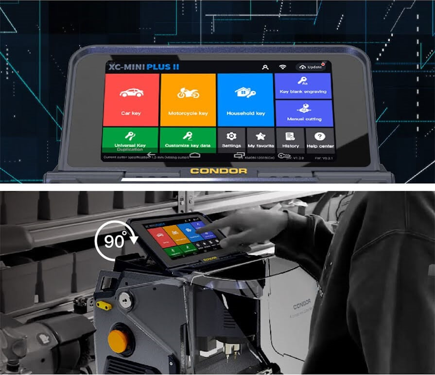 Xhorse Condor XC-Mini Plus II Auto Key Cutting Machine Touch Screen By ABKEYS