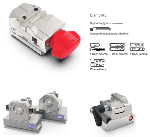 Xhorse Dolphin XP-005L Key Cutting Machine Aluminum Multipurpose M5 Clamp By ABKEYS