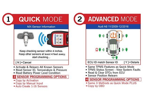Autel TS508 Maxi TPMS Programmer QUICK MODE VS ADVANCED MODE By ABKEYS