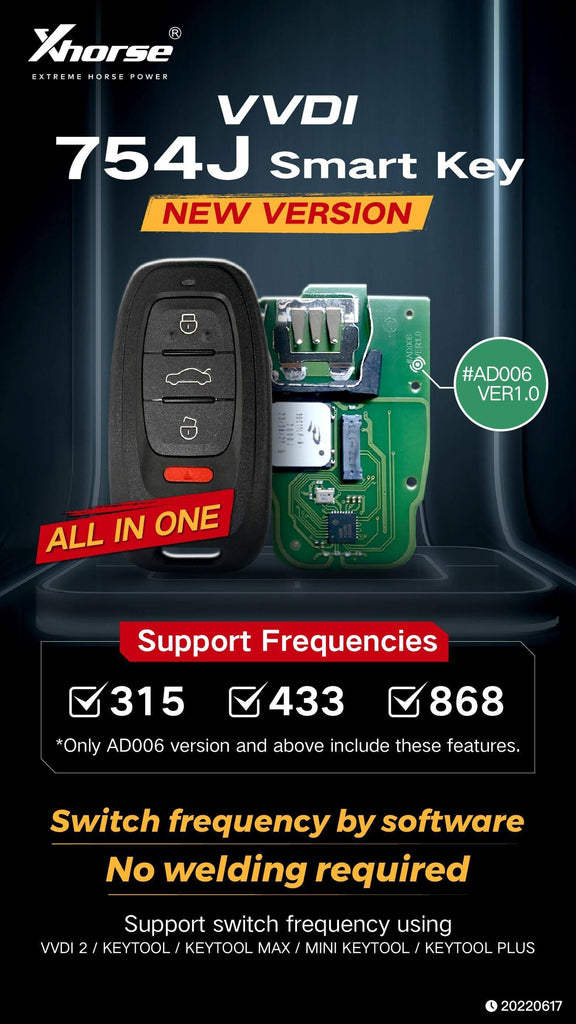 Xhorse Audi BCM2 Smart Key XSADJ1GL Features By ABKEYS