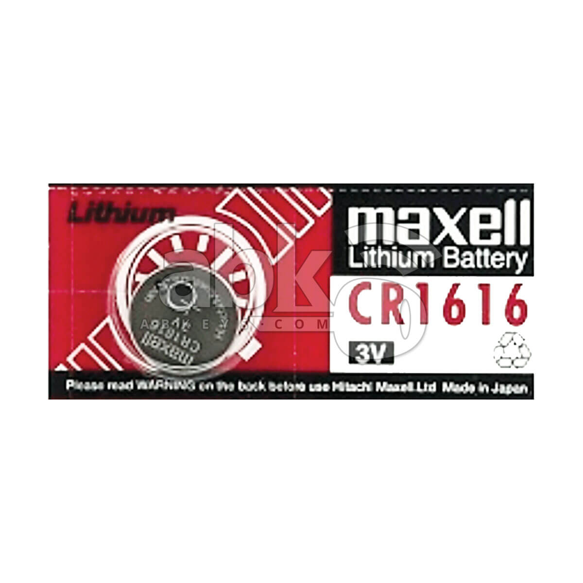 Maxell Remote Battery CR2016 For Remotes & Smart Keys