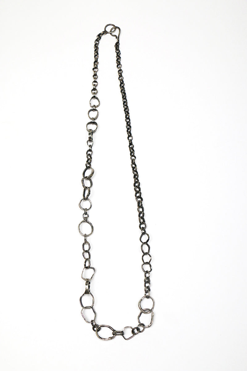 Hammered Hoops Forged Chain Necklace – lauren passenti jewelry