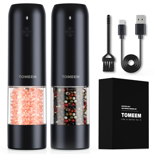 SIYOTEAM Electric Salt and Pepper Grinder Set, Automatic Salt and Pepp