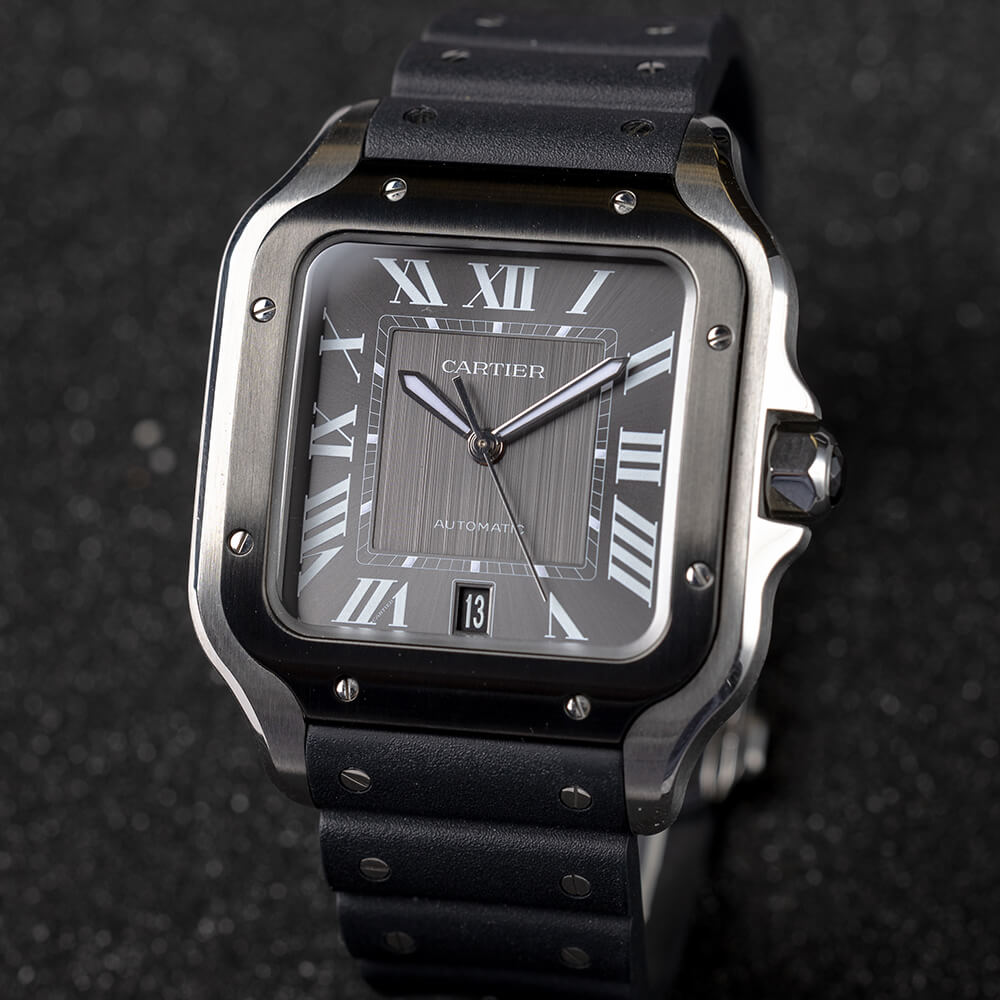 photo of a cartier tank santos luxury watch