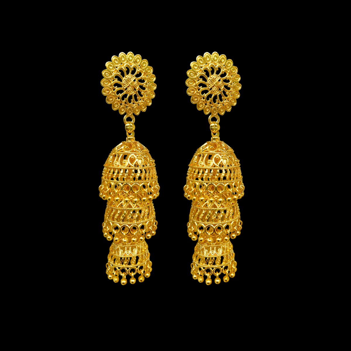 Gold Plated Jhumki Earrings KE 17