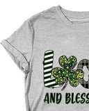 St. Patrick's Day Letter Clover Print Casual T shirt