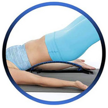 Premium rygstrækker placeret på en yoga måtte, klar til brug