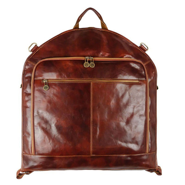 Grand Leather Garment Bag in Brown, Black, or Tan, Luxury Duffle