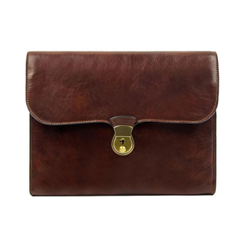 Torino Leather - Brown Portfolio Briefcase - La Bella Fiona